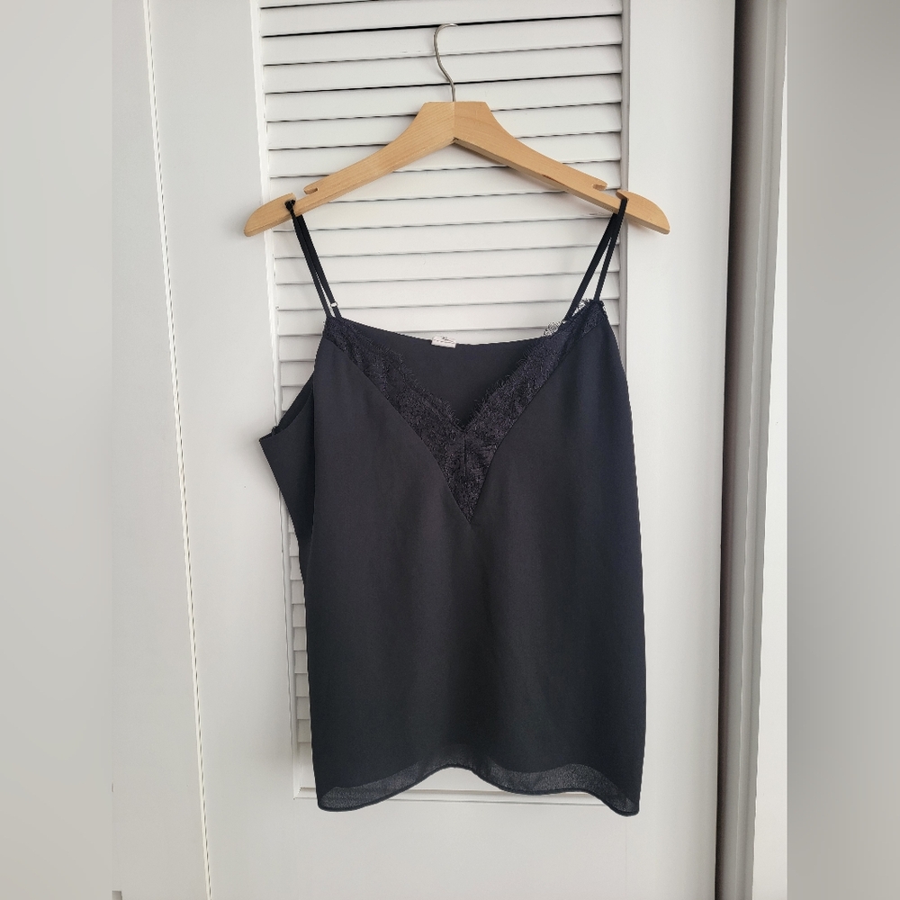 Black lace trim camisole top size XL